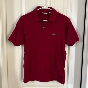 Lacoste polo burgundy/size small